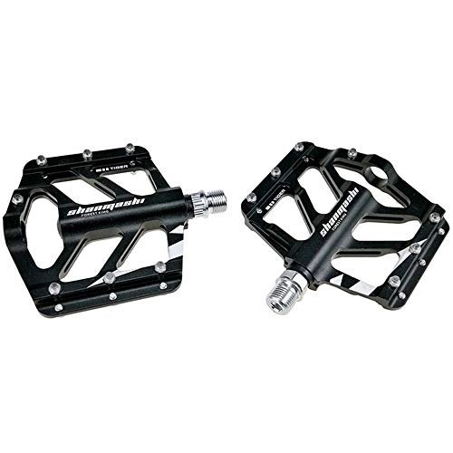 Mountain Bike Pedal : Qwqbwb Mountain Bike Pedals, Ultra-Light And Durable CNC Aluminum Alloy Bearings Are Comfortable And Non-Slip, Black