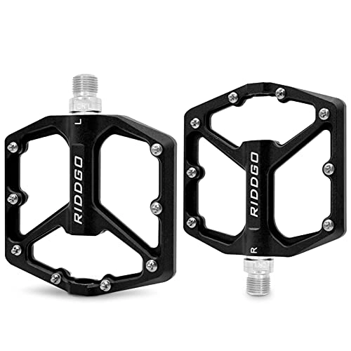 Mountain Bike Pedal : RIDDGO MTB Pedals Mountain Bike Pedals Aluminium CNC Bike Platform Pedals Lightweight Road Cycling Bicycle Pedals for MTB BMX 9 / 16