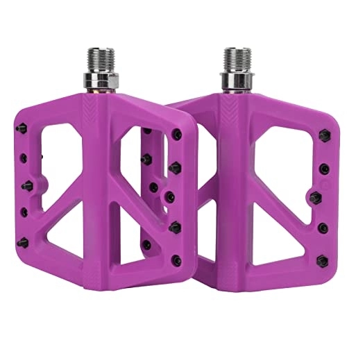 Mountain Bike Pedal : RiToEasysports Bike Pedals, Widen Nylon Bicycle Platform Pedals with Anti-Skid Nails for Mountain Bikes Road Bikes(Purple) Bicycles And Spare Parts