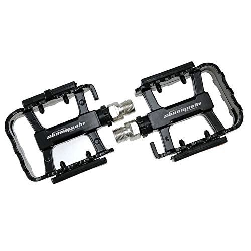 Mountain Bike Pedal : Road Bike Pedals, Aluminium Alloy Ultralight MTB Sealed Bearing Bicycle Pedal, Mountain Road Bicycle Flat Pedal, Anti-skid and Stable, with Light Reflector on Sides, for Mountain Bike BMX Folding Bike