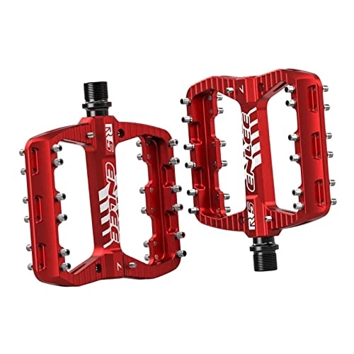 Mountain Bike Pedal : rockible 2pcs Mountain Bike Pedals Nails Non-slip Aluminum Alloy Bicycle Pedals Sealed Bearings Cycling Parts, Red