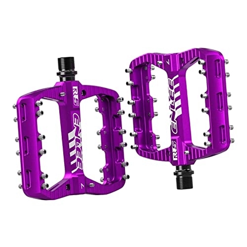 Mountain Bike Pedal : rockible 2pcs Mountain Bike Pedals Nails Non-slip Aluminum Alloy Bicycle Pedals Sealed Bearings Cycling Parts, Violet