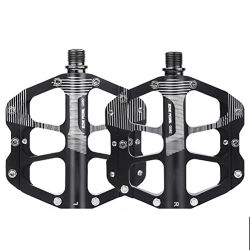 Mountain Bike Pedal : Sahgsa 1 Pair Bicycle Pedals 9 / 16 Inch Axle Aluminium MTB Pedals with 3 Sealed Bearings Bicycle Pedals Non-Slip Wide Platform Pedal for Mountain Bike, Trekking, Road Bike Pedals