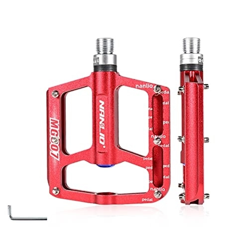 Mountain Bike Pedal : SaiDeng 1 Pair Bicycle Pedal, Ultra-light Aluminum Alloy Non-slip Steel Bearing Mountain Road Bike Pedals for Mountain Bike BMX MTB Cycling Road Bicycle Red