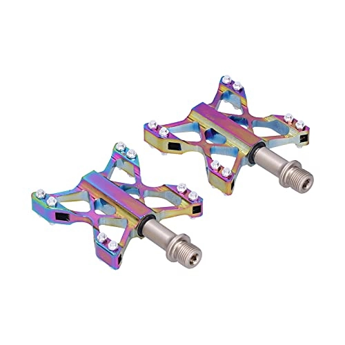 Mountain Bike Pedal : SALALIS Colorful Bike Pedals, Fit the Soles Of the Feet Made Of Molybdenum Steel Bicycle Anti‑Slip Pedals for Mountain Bikes and Road Bikes