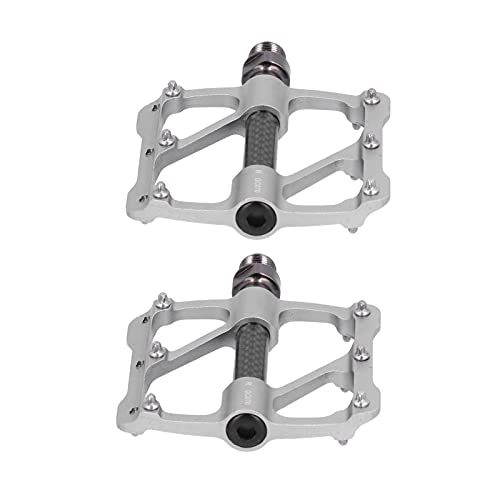 Mountain Bike Pedal : SALALIS Pair Of Lightweight CNC Aluminum Alloy Bicycle Pedal, Long Service Life Road Bicycle 3 Bearings Pedals Stability and Cycling Cadence for Labor‑savingRiding(Titanium)