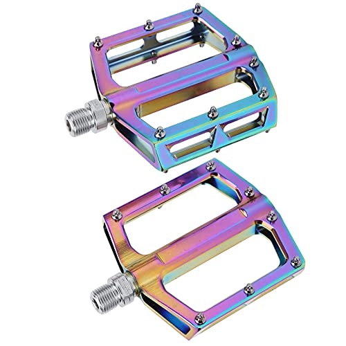 Mountain Bike Pedal : SALUTUY Aluminum Alloy Bike Pedals, Mountain Bike Pedals Lightweight CNC Aluminum Alloy Not Easy To Rust Strong Grip 2pcs for Riding