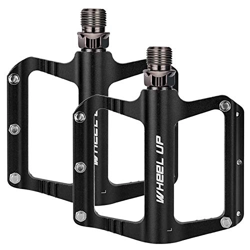 Mountain Bike Pedal : SANON 1 Pair Bike Pedal Nonslip Aluminum Alloy Mountain Bike Pedal Sealed Bearing Pedals Replacement Black Cycling Accessories