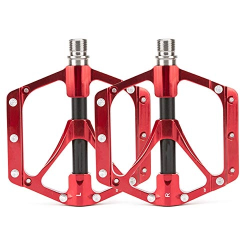 Mountain Bike Pedal : Sarahjers-Sport Cycling Bike Pedals Pedals Mountain Bike Titanium Alloy Bearing Pedals Lightweight Treading Palin Riding Ankle (Color : Red)