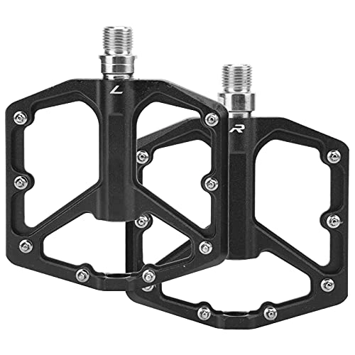 Mountain Bike Pedal : Sazao Non‑Slip Pedals, Micro‑groove Design Flat Pedals Hollow Design Practical for Outdoor for Mountain Bikes for Road Bikes(Black)