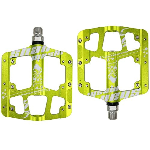 Mountain Bike Pedal : SD Bicycle Ultra-Light Pedal, 3 Palin Sealed Bearing CNC Machining Aluminum Alloy Body Mountain Bike Pedal, Widened Comfort Non-Slip And Durable, Green