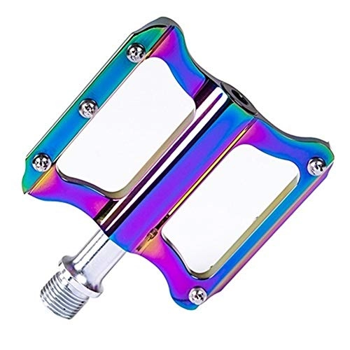 Mountain Bike Pedal : Security Accessory Pedals, Bike Spares Ultralight Pedal CNC Aluminum / Alloy Body For Mountain Road Bicycle Pedal Sealed Bike Pedals (Color : Chameleon)