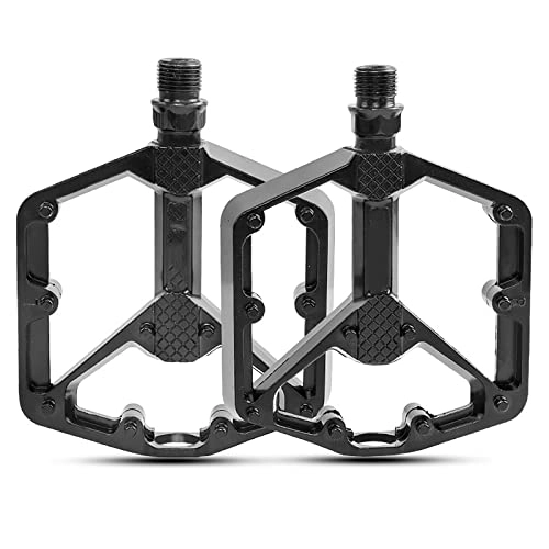 Mountain Bike Pedal : SFSHP Bicycle Aluminum Alloy Feet Tread Plate, Road Bike Riding Equipment Accessories, Outdoor Bicycle Feet Kick, Black