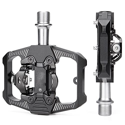 Mountain Bike Pedal : SFSHP Bike Foot Tread Plate Lock Tread, Outdoor Flat Tread Foot Kick, Mountain Cycling Aluminum Alloy, Black