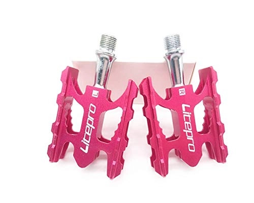 Mountain Bike Pedal : SHANDIAN Mountain Bike Pedal K3 Road Folding Bicycle Ultralight Aluminum Alloy 412 10.8 * 6.2mm Bearing Pedal Foot (color : Red)