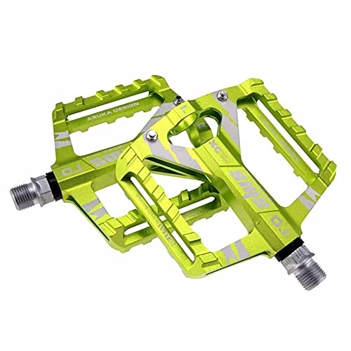 Mountain Bike Pedal : shanmashi 0.1 Green Bicycle Mountain MTB Bike Pedals Road BMX Platform Stationary Pedal Ultra-Light with Cleats Aluminum Alloy Bearing Adult 9 / 16