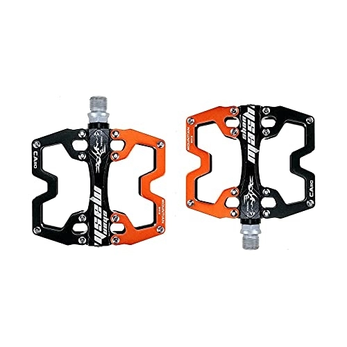 Mountain Bike Pedal : shanmashi CA110 Black Orange Mountain MTB Bike Pedals 9 / 16 Inch Road Bicycle Parallel Pedal Ultra-Light Aluminum Alloy Bearing Cycling Flat BMX Pedal