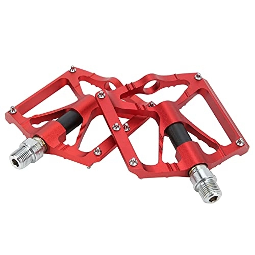 Mountain Bike Pedal : Shanrya Mountain Bike Pedals, Bicycle Platform Flat Pedals High Reliability Lightweight Easy to Install for Outdoor for Mountain Bike(red)