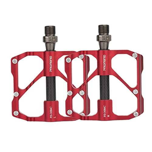 Mountain Bike Pedal : Sharplace Mountain Bike Pedals Aluminum Alloy Anti-slip 9 / 16" Cycling Sealed 3 Bearing Pedals with Anti-Skid Nails MTB Bicycle Accessories - Red