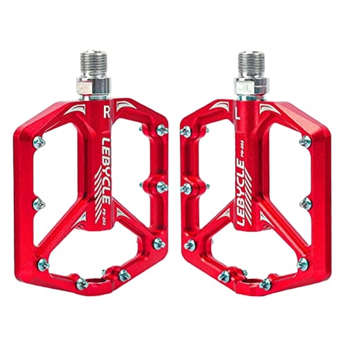 Mountain Bike Pedal : Sharplace Mountain Bike Pedals, Aluminum Alloy Bicycle Platform Flat Pedals, 9 / 16" Cycling Bearing Pedals Non-slip, for MTB Road Bikes Replacement Parts - PD 202 Red