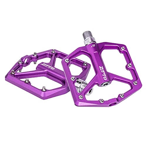 Mountain Bike Pedal : Sharplace Mountain Bike Pedals Colorful MTB Pedals Bicycle Flat Pedals Aluminum 9 / 16" Sealed Bearing Lightweight for Road Mountain BMX MTB Bike Spare Parts - Purple