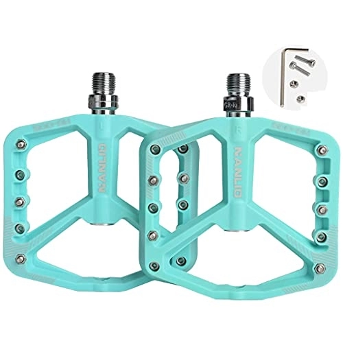 Mountain Bike Pedal : Sharplace Mountain Bike Pedals Nylon Fiber Non-Slip 9 / 16 Inch Bicycle Platform Flat Pedals Mountain BMX MTB Bike Replacement Parts, Light Blue