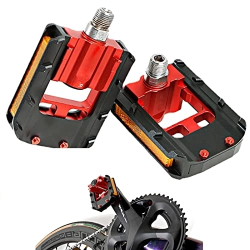 Mountain Bike Pedal : Shenbo Mountain Bike Pedals - Reflector Design Mountain Bike Pedals - Flat Anti-Slip Reflective Design Mountain Bike Pedals For Mtb Pedal Mountain Bikes