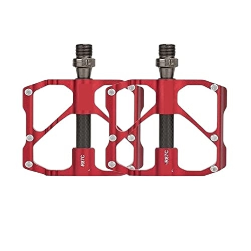 Mountain Bike Pedal : SHENGDELI Tao Pin Mountain Bike Pedal Quick Release Road Bike Pedal Non-slip Ultra Light Mountain Bike Pedal Carbon Tao Pin (Color : PD-R87C red)