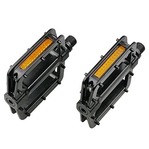 Mountain Bike Pedal : SHINROAD Mountain bike pedals Pair no Slip Pedals Aluminum Alloy Left Right Distinction Reflective Bike Pedals Cycling Black
