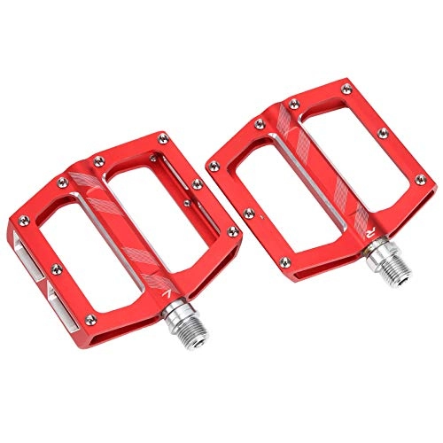 Mountain Bike Pedal : Shipenophy wear-resistant Aluminum Alloy Bearings Pedal Road Cycling Flat Pedal Bike Bicycle Adapter Parts for hiking for mountain bike(red)