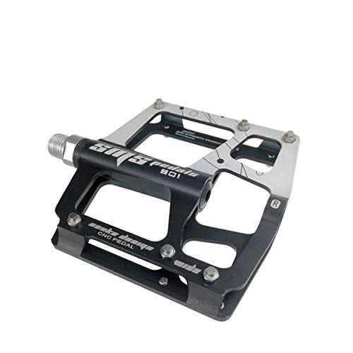 Mountain Bike Pedal : SHJMANPA Mountain Bike Pedals Aluminum Road Bicycle Bearings Pedals with Anti-Skid Surface, 9 / 16 Inch Lightweight, Abrasion Resistant, black