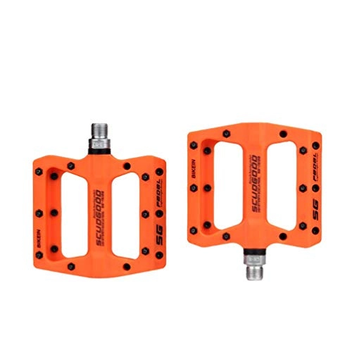 Mountain Bike Pedal : SHUANGCONG Mountain Bike Nylon Fiber Pedal Anti-skid Pedal Ankle Ultra-light Pedal Orange