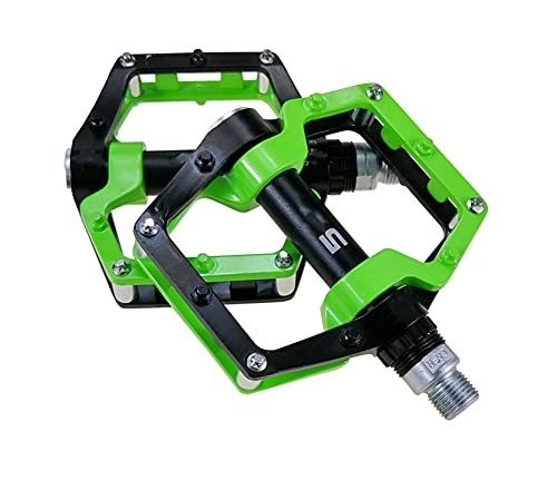 Mountain Bike Pedal : SHUILIANDU Bike Pedals Fit For MTB BMX Sealed Bearing Bicycle CNC Magnesium Alloy Road Mountain Fit For SPD Cleats Ultralight Bicycle Pedal Parts (Color : Green)