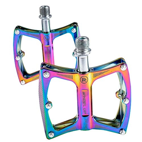 Mountain Bike Pedal : SIER Bicycle pedal aluminum alloy bearing mountain pedal non-slip colorful foot pedal accessories