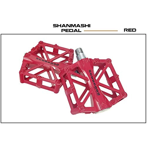 Mountain Bike Pedal : Sikungjlk Bike Pedals Mountain Bike Pedals 1 Pair Aluminum Alloy Antiskid Durable Bike Pedals Surface For Road BMX MTB Bike 5 Colors (SMS-202) for BMX MTB Road Bicycle (Color : Red)