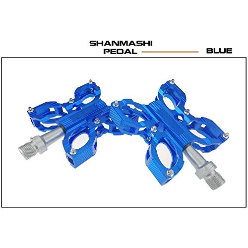 Mountain Bike Pedal : Sikungjlk Bike Pedals Mountain Bike Pedals 1 Pair Aluminum Alloy Antiskid Durable Bike Pedals Surface For Road BMX MTB Bike 6 Colors (SMS-05) for BMX MTB Road Bicycle (Color : Blue)