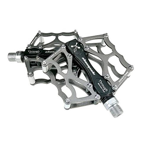 Mountain Bike Pedal : Sikungjlk Bike Pedals Mountain Bike Pedals 1 Pair Aluminum Alloy Antiskid Durable Bike Pedals Surface For Road BMX MTB Bike 8 Colors (SMS-CA100) for BMX MTB Road Bicycle (Color : Titanium)