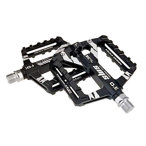 Mountain Bike Pedal : SIRUL Bike Pedals, Aluminum Anti Skid Durable Bicycle Cycling Pedals, CNC Machined 4 Bearing Anodizing Bicycle Pedals, for BMX / MTB Road Bicycle 9 / 16", E