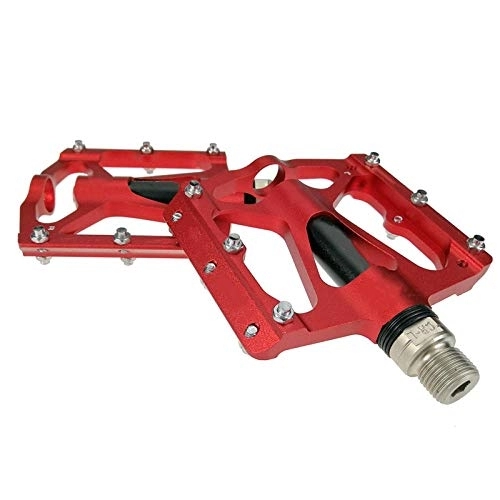 Mountain Bike Pedal : SlimpleStudio Mountain Bike Pedals, Aluminum alloy 3-bearing bearing Palin pedal mountain bike pedal bicycle pedal comfort type-red