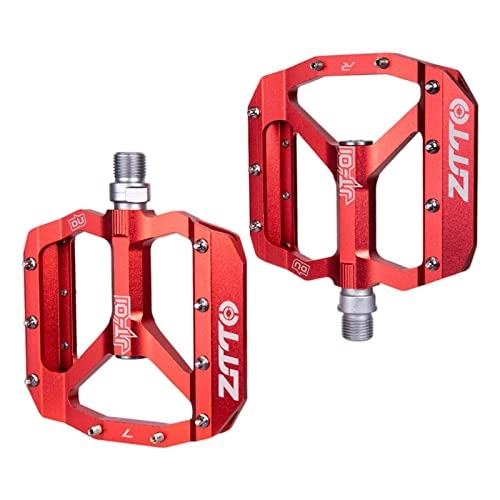 Mountain Bike Pedal : SM SunniMix Bearings Mountain Bike Pedals Platform Bicycle Flat Alloy Pedals 9 / 16" Pedals Non-Slip Alloy Flat Pedals - Red