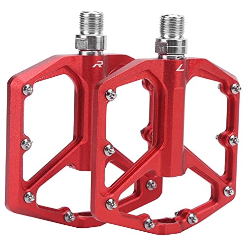 Mountain Bike Pedal : Snufeve6 Bicycle Platform Flat Pedals, Lightweight Bicycle Flat Pedals Hollow Design for Mountain Bikes for Road Bikes for Outdoor(red)