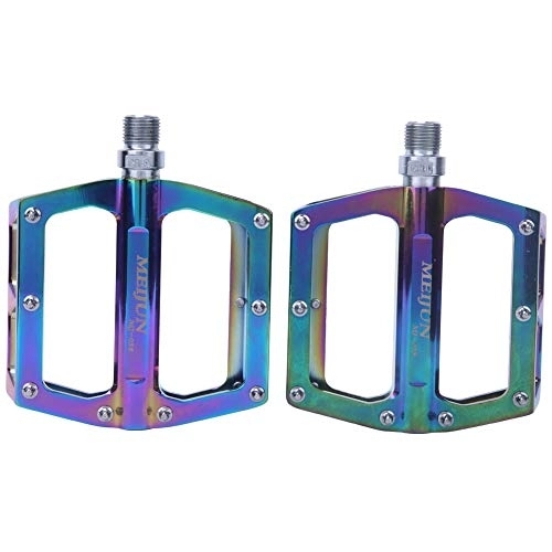 Mountain Bike Pedal : Soapow 1 Pair Colorful Aluminum Alloy MJ-058 Bicycle Pedals Road Mountain Bike Wide Pedals