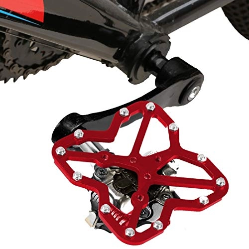 Mountain Bike Pedal : Songlin@yuan Road bike universal clipless bicycle mountain bike pedal platform adapter, size: 75 * 65mm Safety (Color : Red)