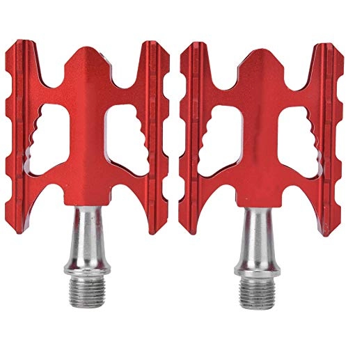 Mountain Bike Pedal : SOONHUA Bike Pedal Mountain Bicycles Pedals, Aluminium Alloy Ultralight Bicycle Bearing Pedal Replacement Accessory for Folding Bike (Red)