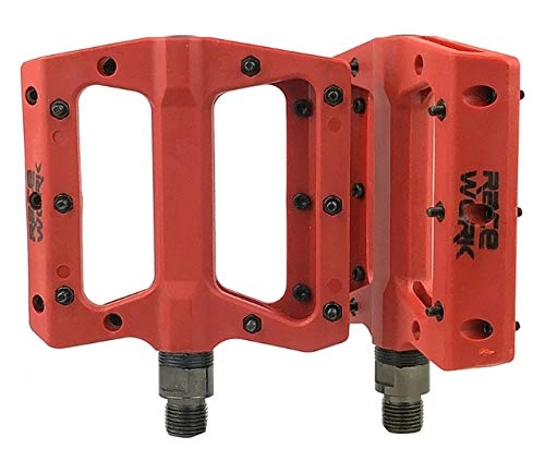 Mountain Bike Pedal : SPLLEADER Bomxy Concise Composite Flat MTB Mountain Bicycle Pedals Nylon Fiber Big Foot Road Bike Bearing Pedales Mtb (Color : Orange)