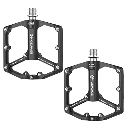 Mountain Bike Pedal : Sroomcla Bicycle Platform Pedals, Aluminum Alloy Enlarged and Widened Non-Slip Pedal - Sealed Bearing Design Mountain Bike Pedal