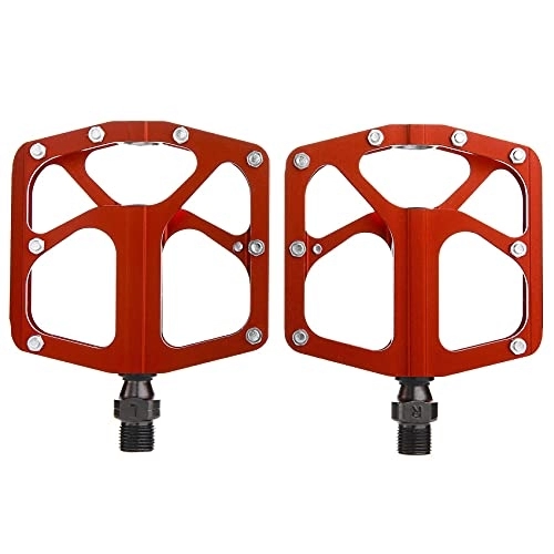 Mountain Bike Pedal : Stuurvnee Mountain Bike Pedal Road Bicycle Ultralight Aluminum Alloy 3 Bearings Pedal Foot Pedals, Red