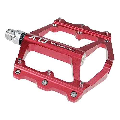 Mountain Bike Pedal : SuDeLLong Bicycle Pedal Cross-country Mountain Bike Pedal 1 May Be An Aluminum Alloy Durable Skid Protection Of The Spindle From Water And Dust Antiskid Durable Mountain Bike Pedals (Color : Red)