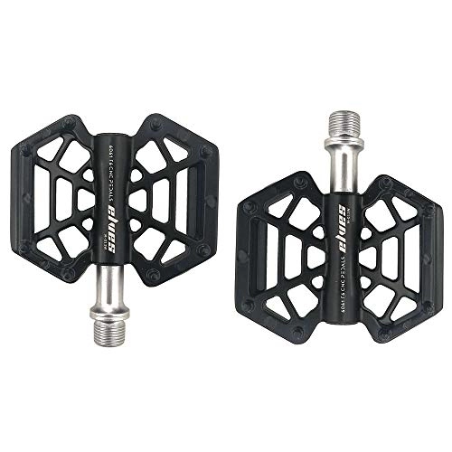 Mountain Bike Pedal : SuDeLLong Bicycle Pedal Mountain BMX MTB Bike Pedals 1 Pair Aluminum Alloy Antiskid Durable Bike Pedals Surface For Road Black SG-013W Antiskid Durable Mountain Bike Pedals