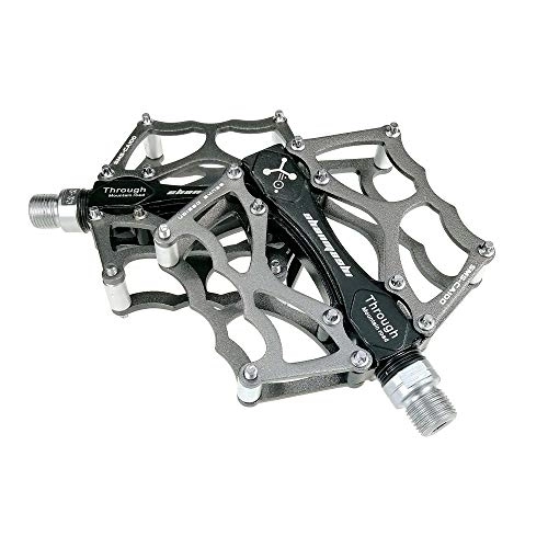 Mountain Bike Pedal : SuDeLLong Bicycle Pedal Mountain Gold Dust Skid Durable And Comfortable Bicycle Pedal Depressing One Pair Of Bicycle Pedal Aluminum Antiskid Durable Mountain Bike Pedals (Color : Titanium)